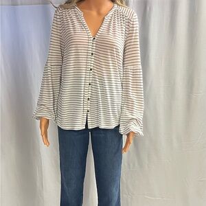Striped Button-Down Women's Top